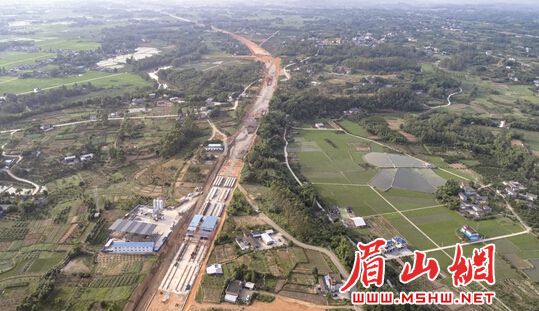 抢抓进度 岷东大道(青神段)建设有序推进